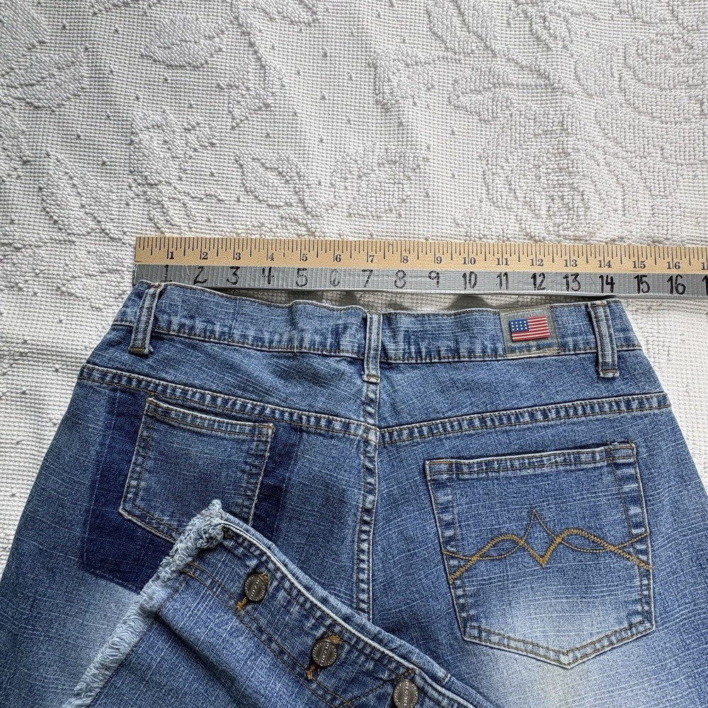 Vintage Apollo Jeans Womens Size 13 14 Waist 28" Flared Y2K Distressed Faded - Picture 10 of 10